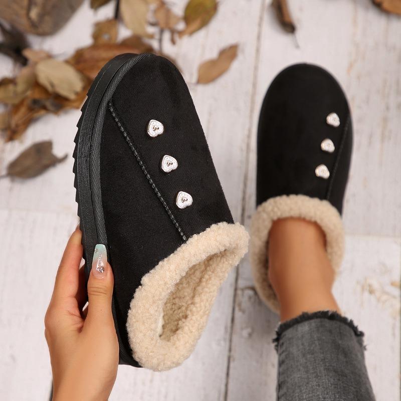 Women's Lazy Snowfield Boots Women's Winter New Fashion Baotou Fleece Warm Slippers Cotton Shoes