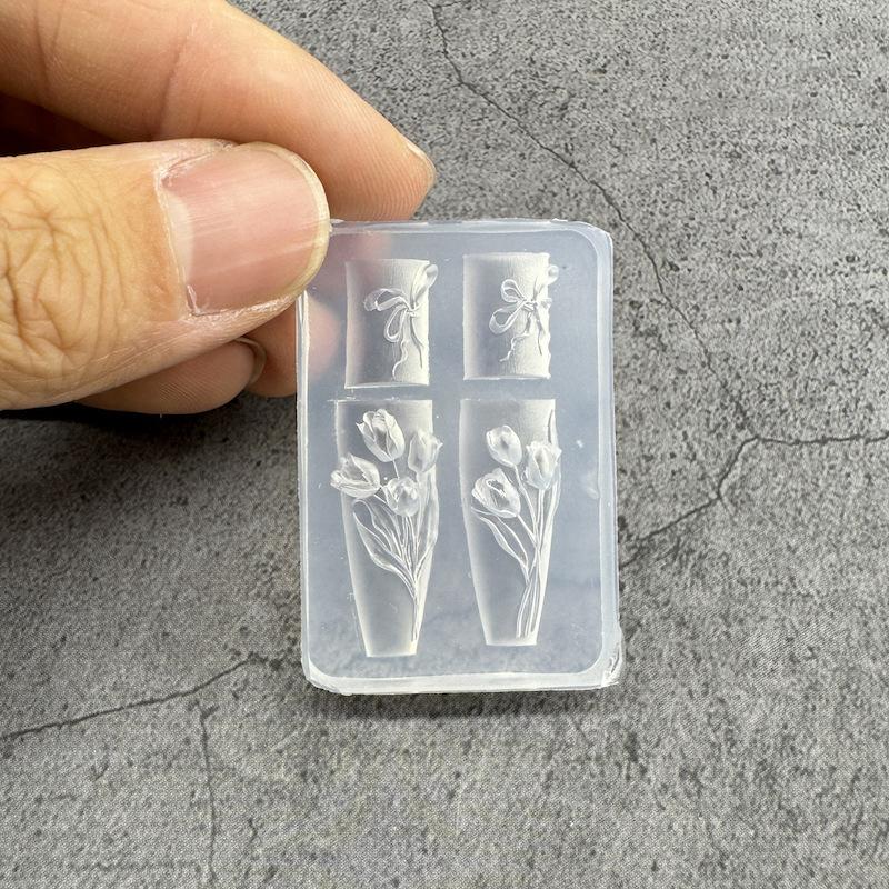 

Прозрачный силиконовый молд для нейл-арта Изысканный ручной работы Бабочка Бант Цветок 3D Аксессуар для нейл-арта DIY Креативный молд для нейл-арта Подарок