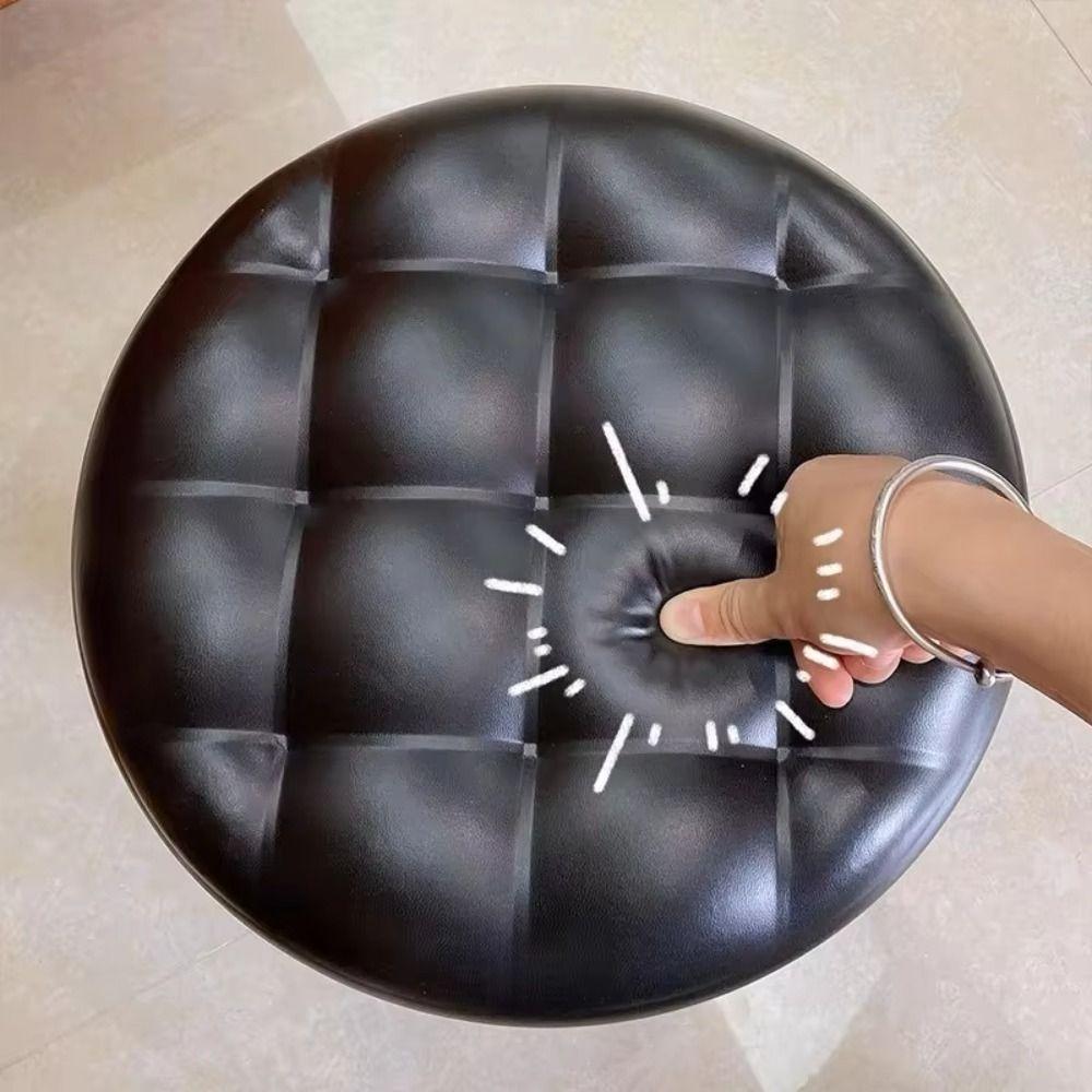 PU Leather Rotating Rolling Stool 360 Degree Rotating Universal Wheel Round Stool With Wheels Height Weight Capacity Sturdy