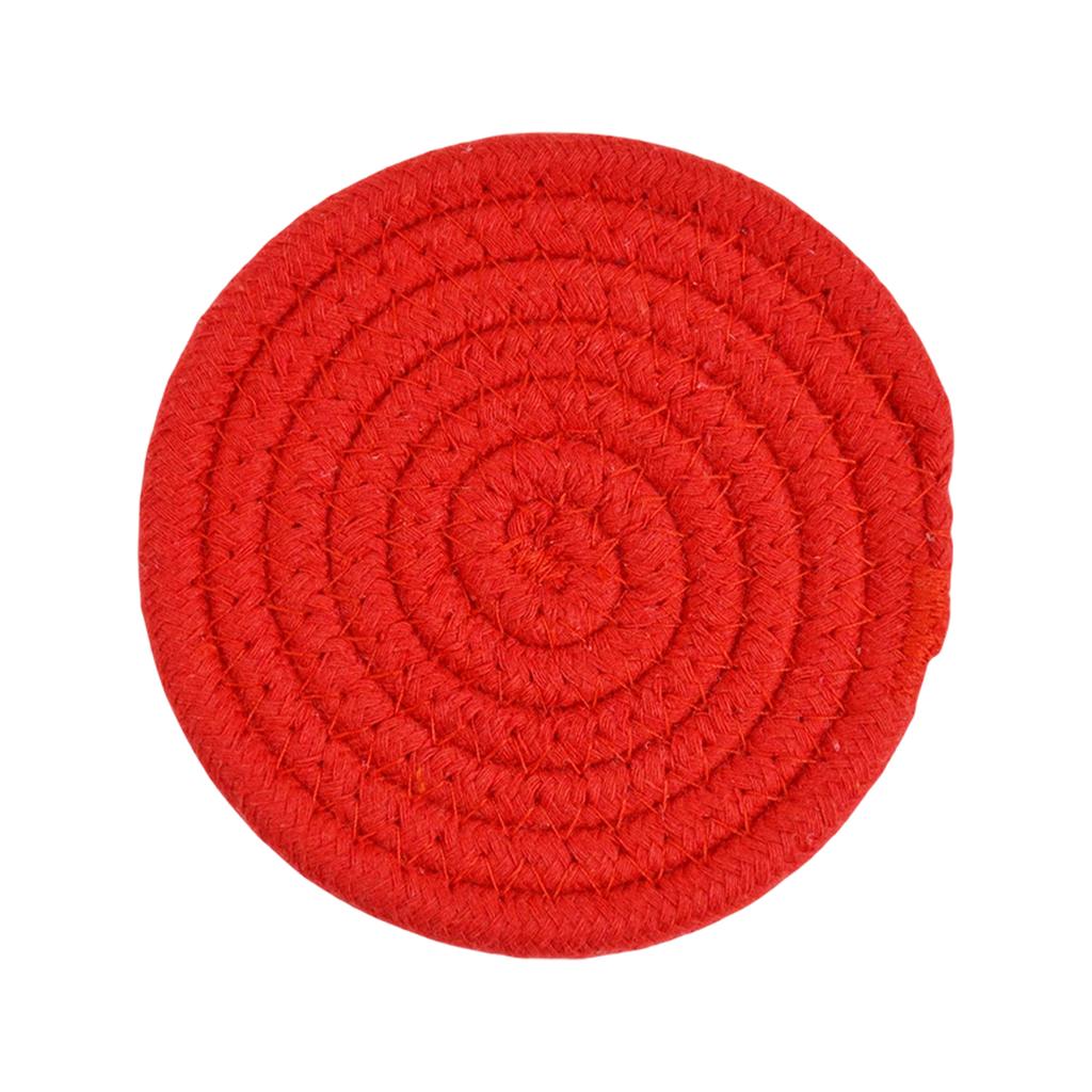 Round Cotton Rope Trivet - Heat Placemat for  Casserole Dishes, Thick Knitted Table Protector