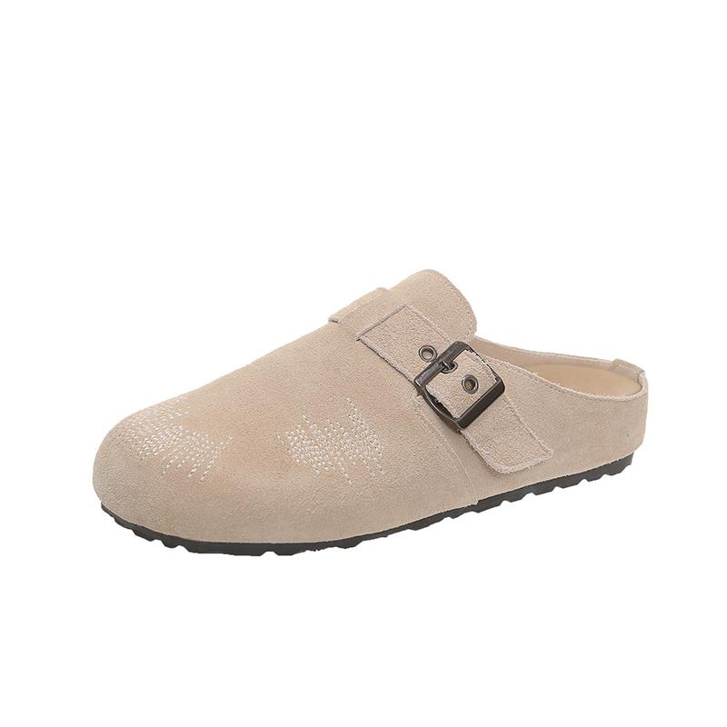 Fashion 2025 New Suede Shoes for Women Cork Footbed Sandals with Arch Support Fashion Nonslip Outdoor Beach Slippers Home Shoes