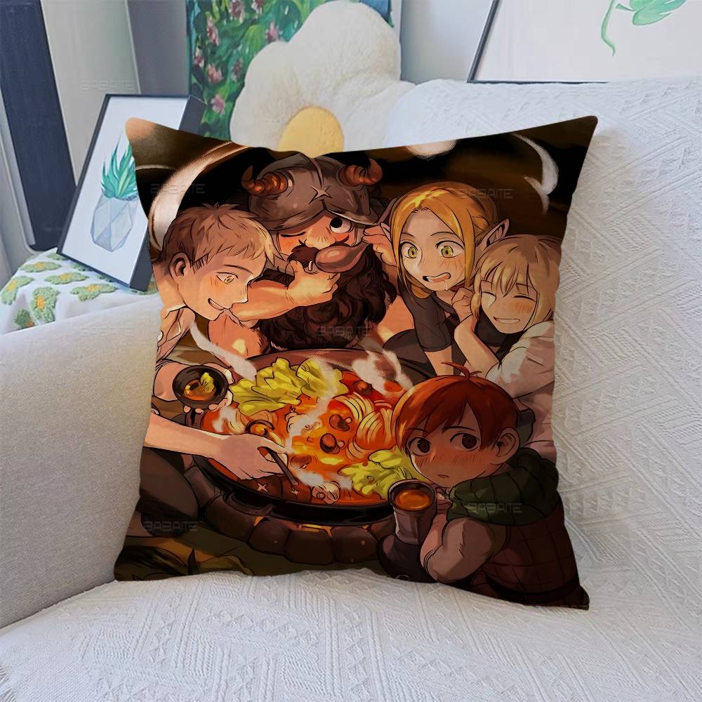 Delicious In Dungeon Classic Movie Decorative Room Aesthetics Pillow Case Home Decor Bedroom Sofa Bed Couch Pillow Cover 45x45