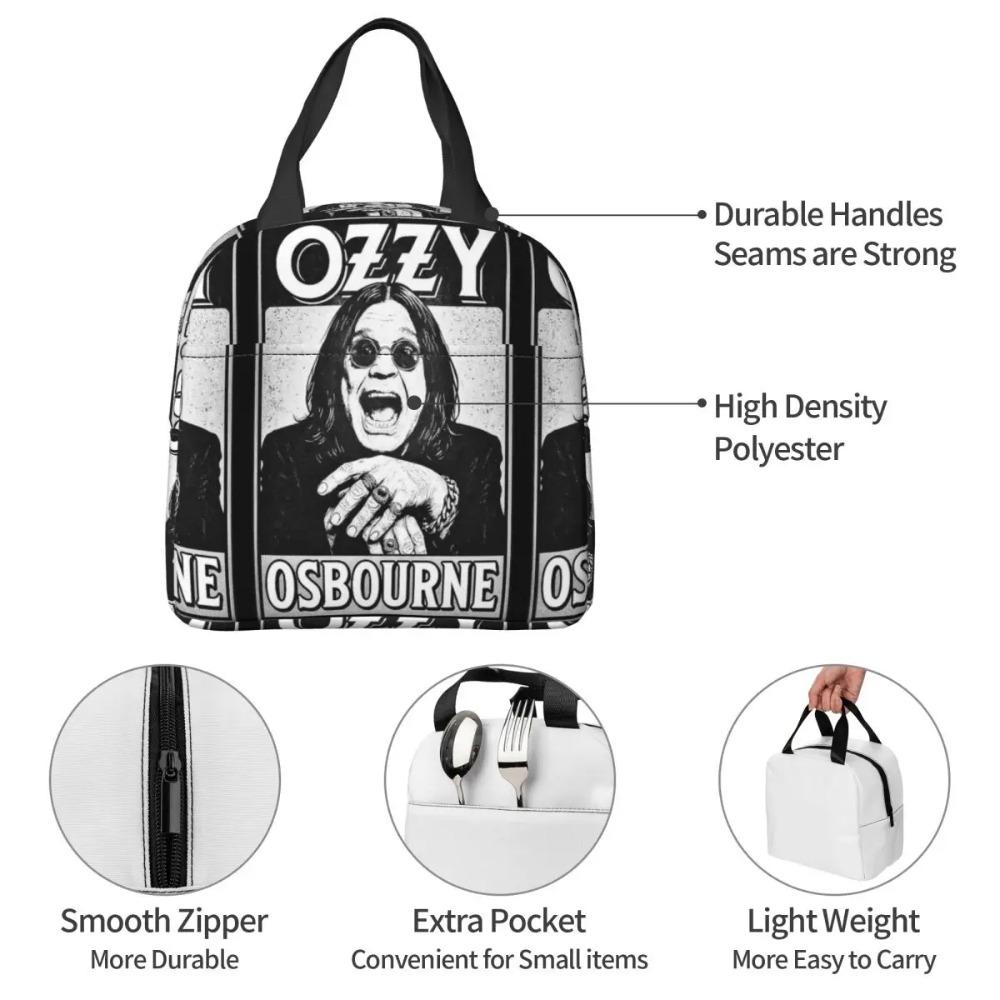 Trip Throughozzy Ozzy Osbourne Logo Insulated Lunch Bag for Kids School Cooler Thermal Food Box Tote Lunch Boxes Container