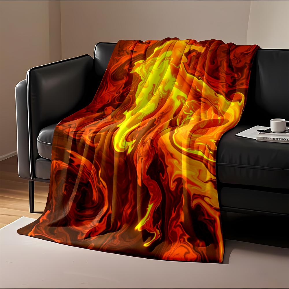 Fiery Abstract Swirl Design Blanket Flannel Blanket for Bedroom, Living Room, Sofa, and Nap Sofas.