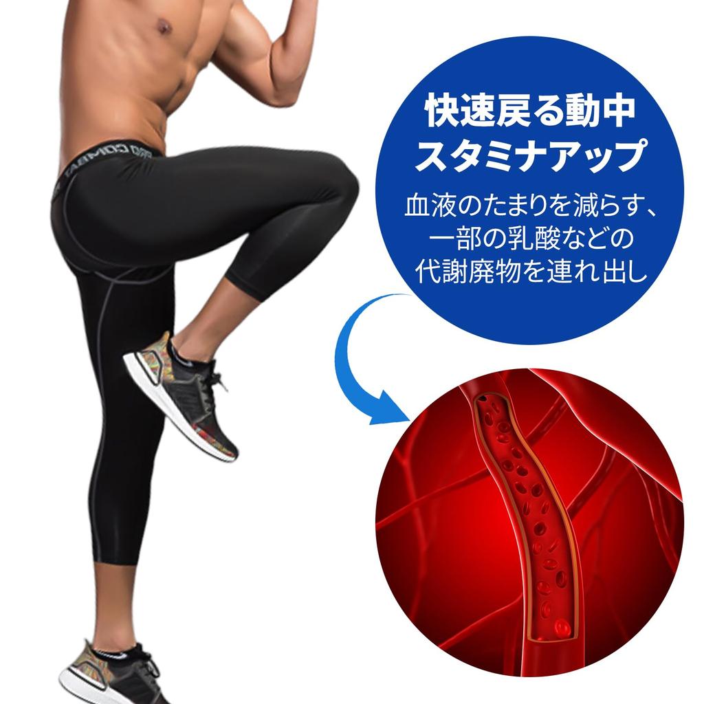 Anderme Compression Running Sports Training UV Cooling Tights, Wear, Stretchy, Moisture-Wicking, Quick-Drying, Tights, Men's Leggings, 2-Piece Set,