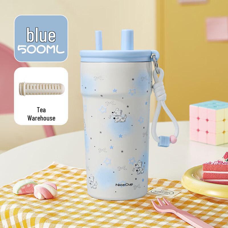 Shangqi Large Insulated Straw Water Bottle