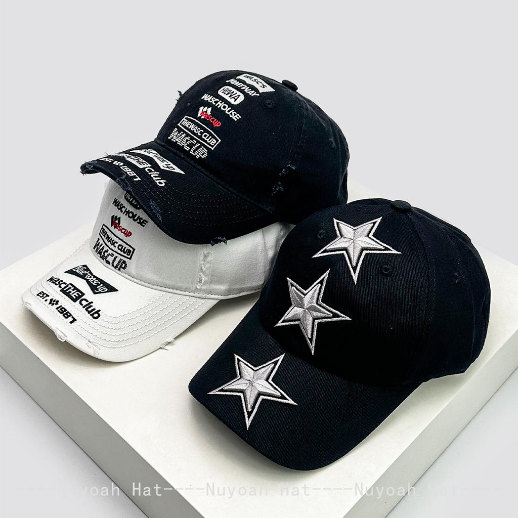 And Women Stereoscopic Stars Letter Print Embroidery Baseball Caps Sun Protection Hip Hop All-Match Personalized Peaked Hats Fashion Distressed