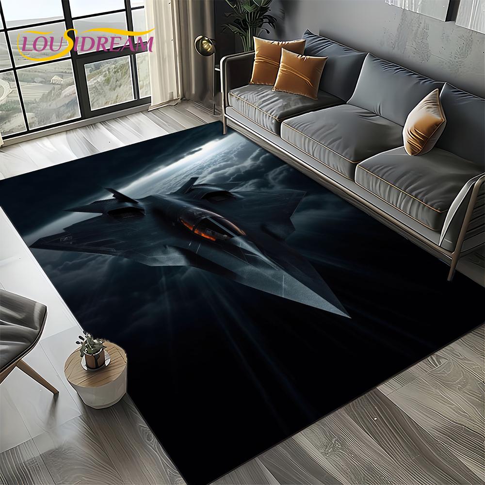 3D Vesmír Spitfire Letadlo Letectvo Jet Stíhačka Kreslený Koberec Kobereček pro Obývací Pokoj Ložnici Pohovku Dekorace, Protiskluzová Podložka na Podlahu