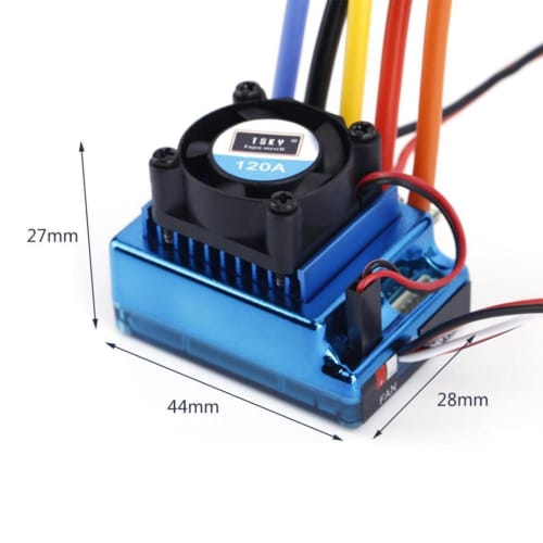F Fityle Brushless 120A ESC Motor Speed ??Controller DIY Replacement for 1/8 1/10 RC Car Truck Crawler