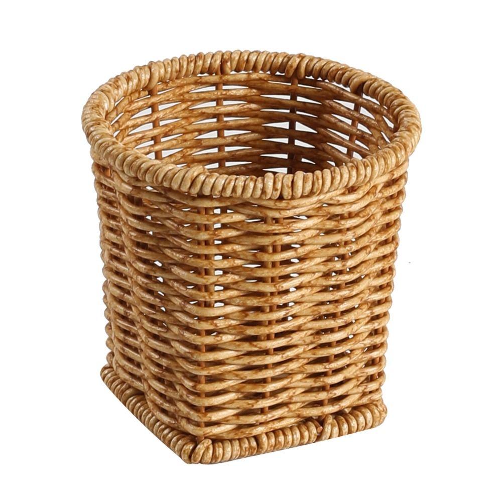 Large Capacity Imitation Rattan Storage Bucket Plastic Pen Holder  Hotel Restaurant Use