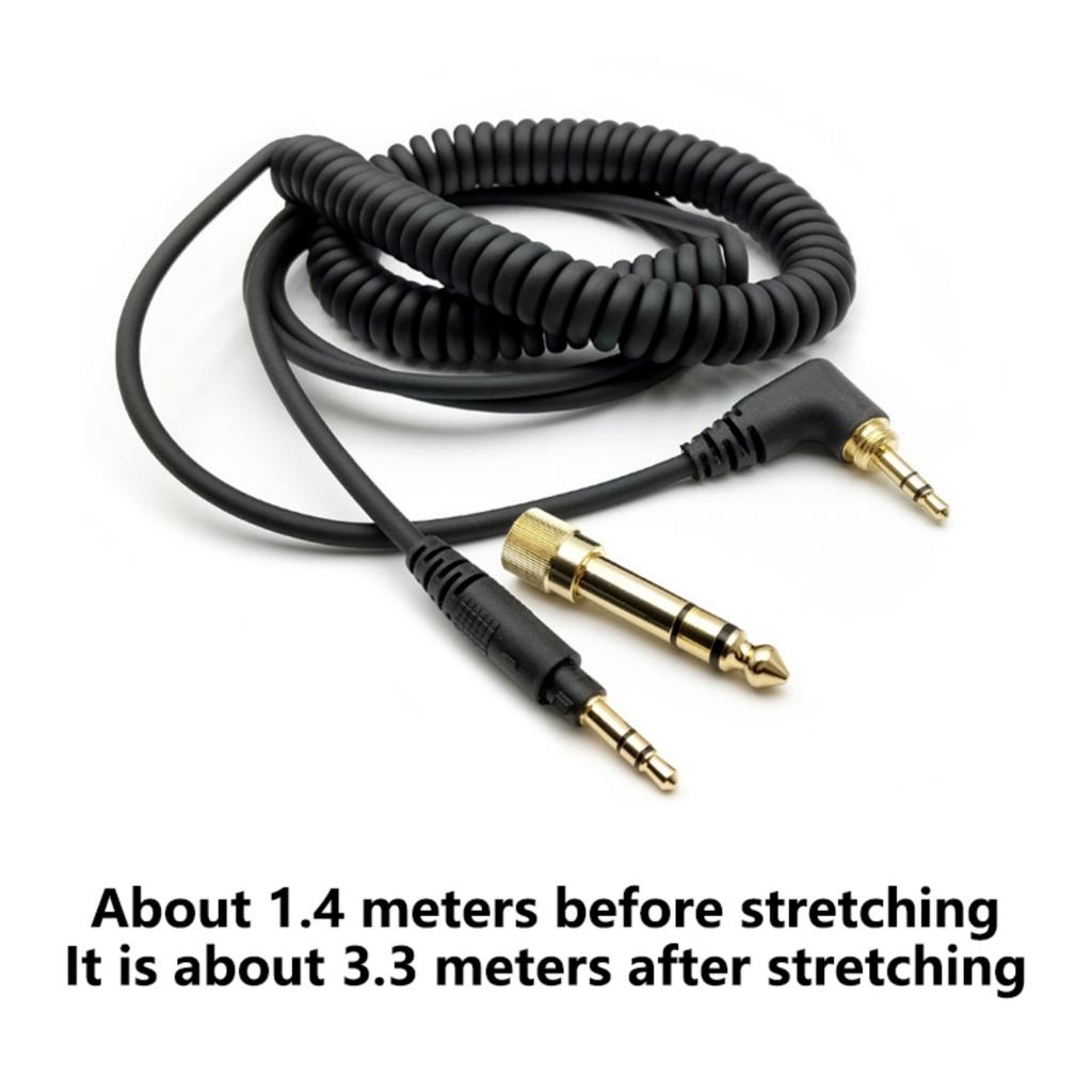 Headphone Replacement Cable Gold Plated 3.5mm 6.35mm Plugs for EAH-DJ1200 Studio Recording and Live Black