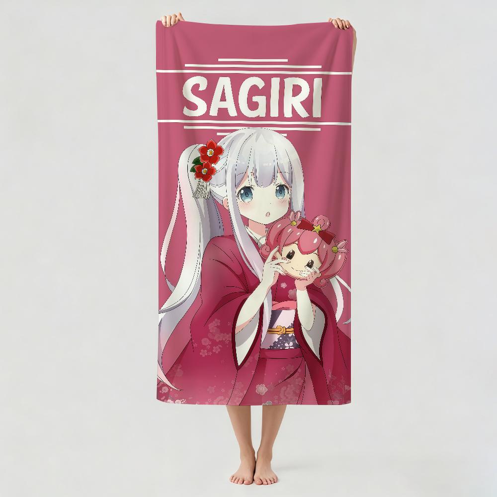 Anime cute I-Izumi S-Sagiri Towel Drying Bath Towel Applicable To Light Swimming Camping Yoga Beach Out