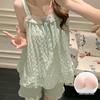 2026 Summer Woven Cloud Cotton Pajama Set with Chest Pads - Women’s Sweet Princess Cami Home Wear