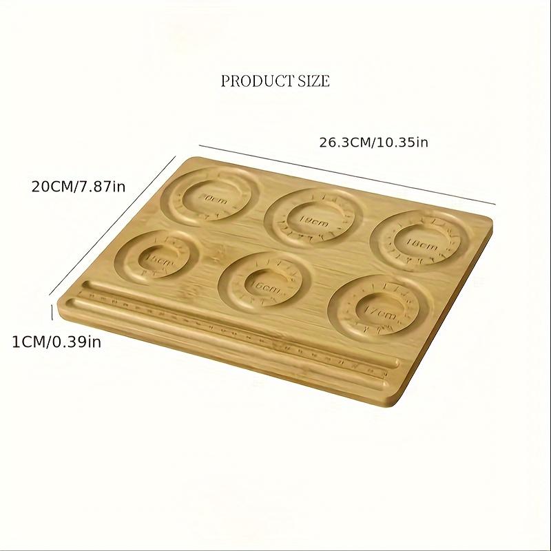 Bamboo Jewelry Design Tray with Plush Surface for Bracelet Necklace DIY Crafting Beading Tool Organizer with Diameter Indicators
