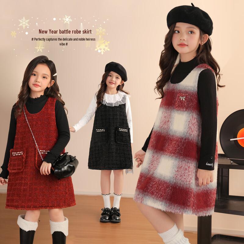 LUSON Girls Autumn/Winter Festive Sleeveless Dress 140
