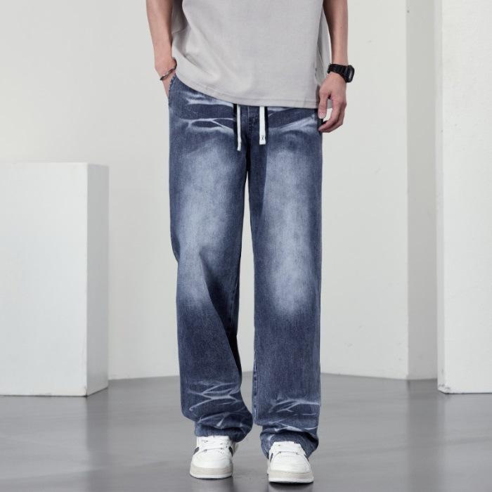 

Новые весенне-осенние джинсы для мужчин, американские усы кошки, повседневные прямые брюки, большой размер, мужские 8XL