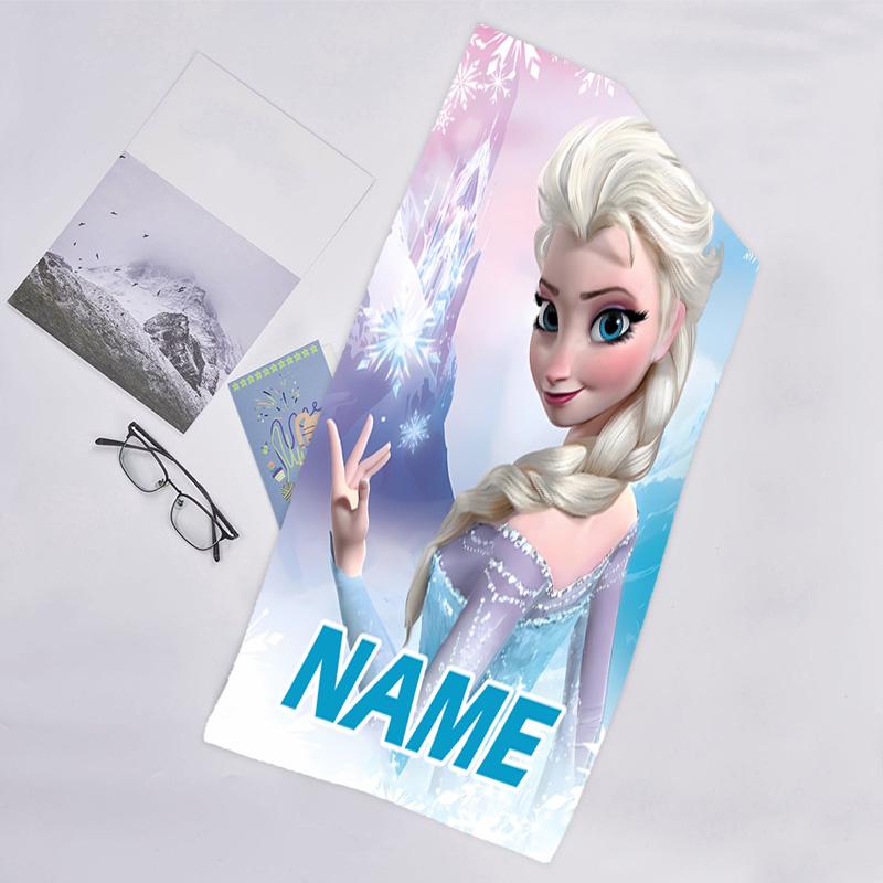 1pc Frozen8 Beach Towel with Custom Name, Beach/Swimming/Bath/Picnic/Camping Towel, Suitable for Seaside Beaches