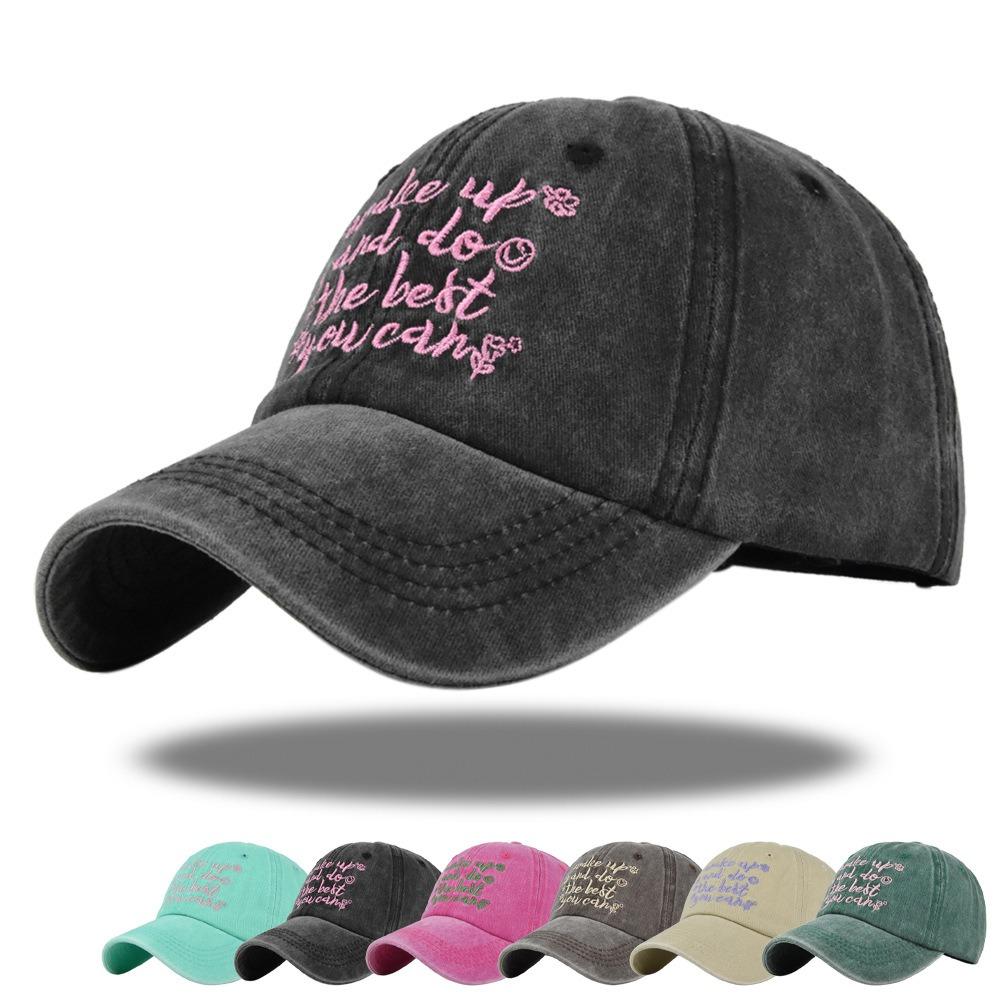 Embroidered Letters Casual Hat Sun Protection Hip Hop Bonnet Sports Sun Hat for Women Men