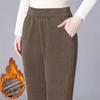 Thickened Corduroy Mom Pants Autumn Winter High Waist Straight Leg Casual Trousers for Middle-Aged Women Harlan Loose Fit