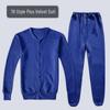 blue cotton fleece underwear set