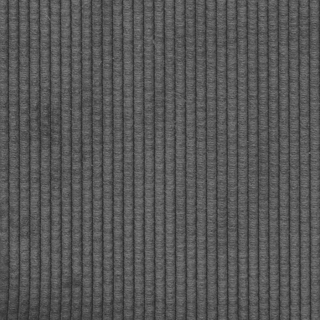 Modular Sofa with Footstool and Cushions Cord Fabric Dark Grey