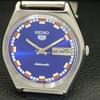 JAPAN VINTAGE SEIKO 5 AUTOMATIC MENS BLUE COLOR DIAL WATCH a701618-5 R206c-a701618