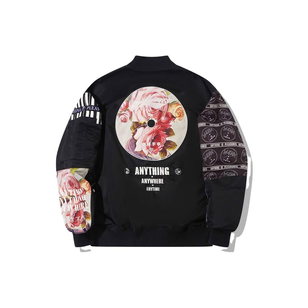 Li Ning X PLEASURES Jackets Men s Black Baseball Collar Moderate Other AJDT753-1 XL