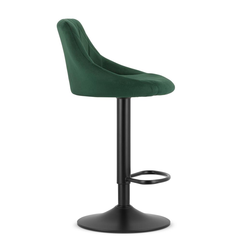 KAST stool - velvet green / black base