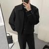 Chaqueta Elegante de Longitud Corta para Hombre para Primavera/Otoño con Cuello de Solapa y Corte Relajado