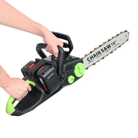 16 Inch Cordless Chainsaw Brushless Motor Electric Chainsaw Battery Powered Chainsaw with 2 x 4Ah Batteries Auto-Lubrication Chain Saw