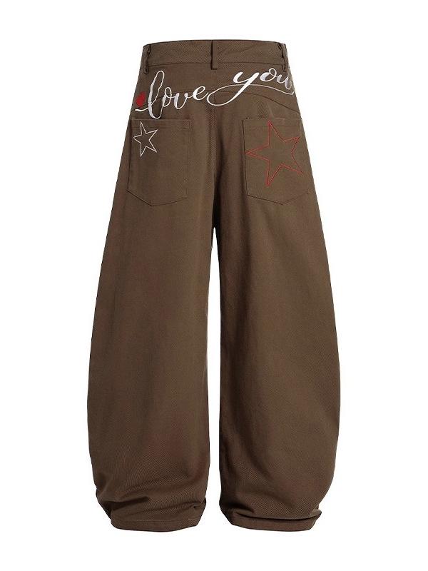 Jeans Unisex a Gamba Larga Ricamati con Stelle Primavera/Autunno 2025