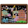 Hand-painted Wooden City Refrigerator Magnet