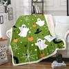 Halloween Ghost Blanket Soft Fleece Throw Pumpkin Spider Web Design Home Decor Party Gift Kids Room