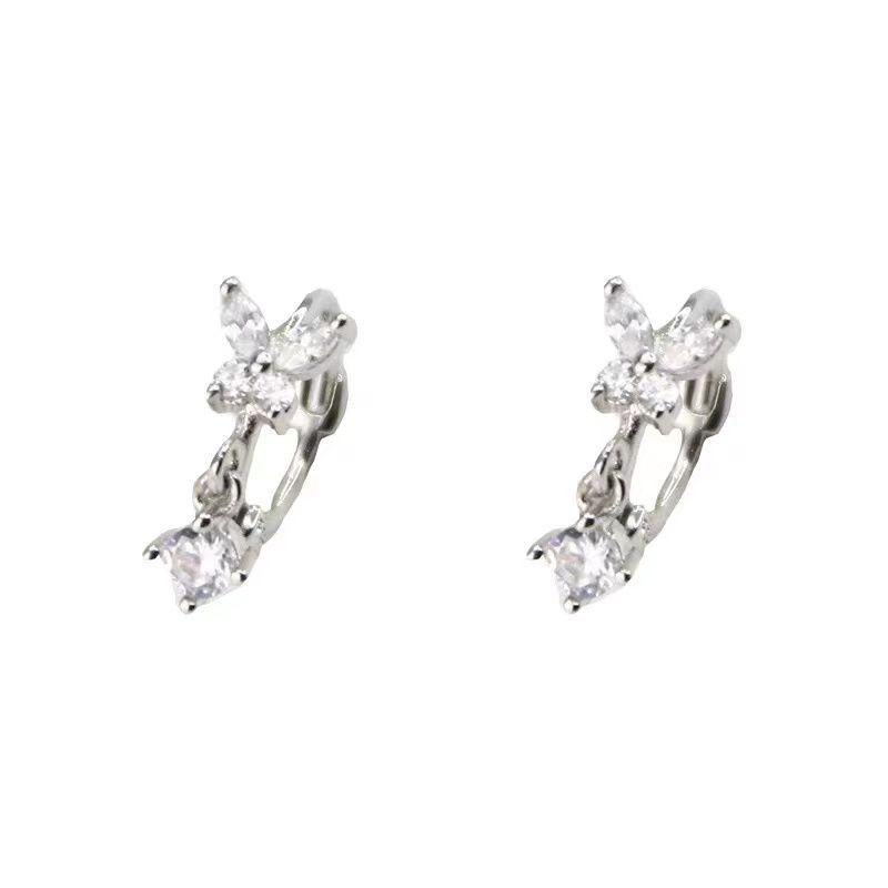 Lux Rhinestone Butterfly Stud Earrings: Stylish & Versatile High-End Design for Women