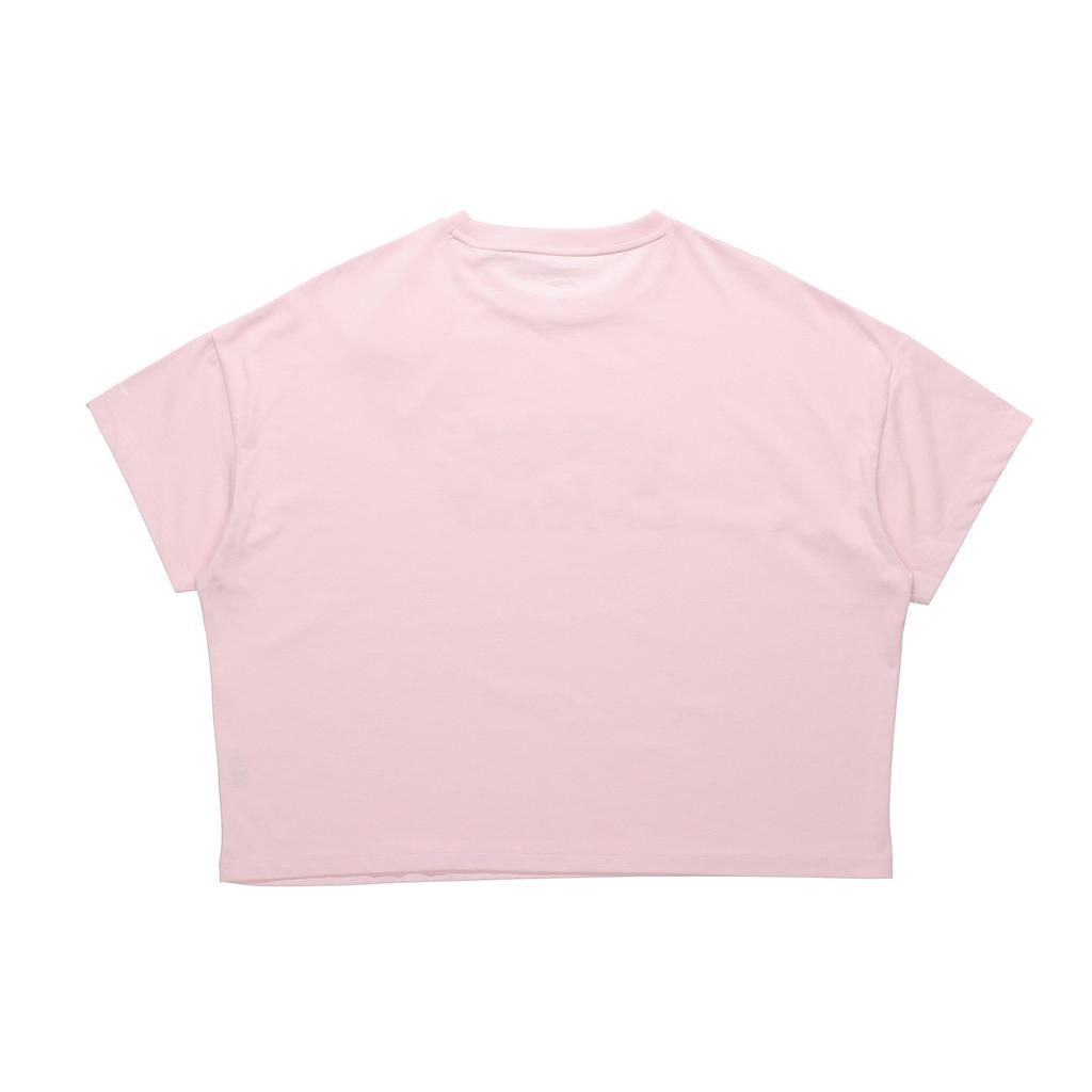 Li-Ning Graffiti Cartoon Print Loose Sports Short Sleeve T-Shirt Women Tops Pink AHSR832-8