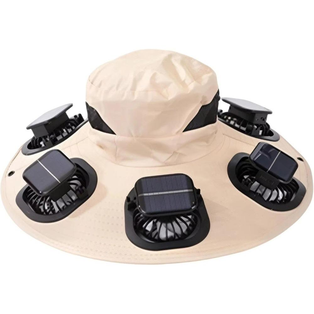 Breathable Solar Fan Hat 6 Fans Solar Cooling Hat New Fan Visor Cap Camping Fishing