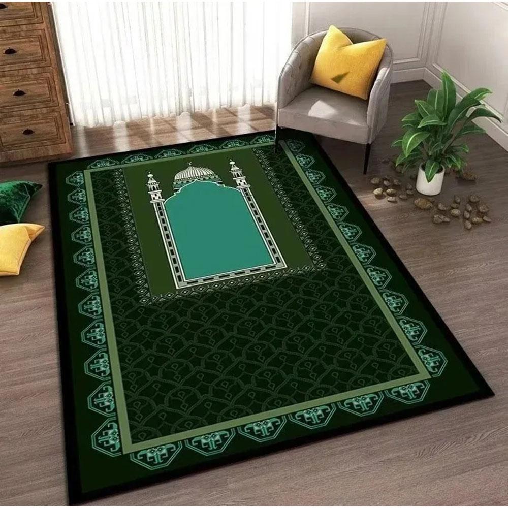 Tapis de prière musulman islamique Décor de salon Tapis antidérapants Chambre Chevet Tapis doux Paillasson d'entrée Tapis lavable en machine