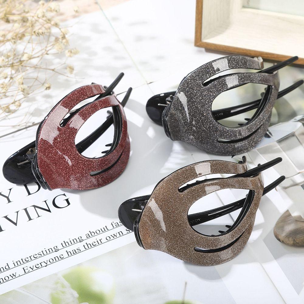 

Claw Girls Shiny Duckbill Clip Peach Heart Hair Claw Korean Style Grab Clip Female Hair Accessories