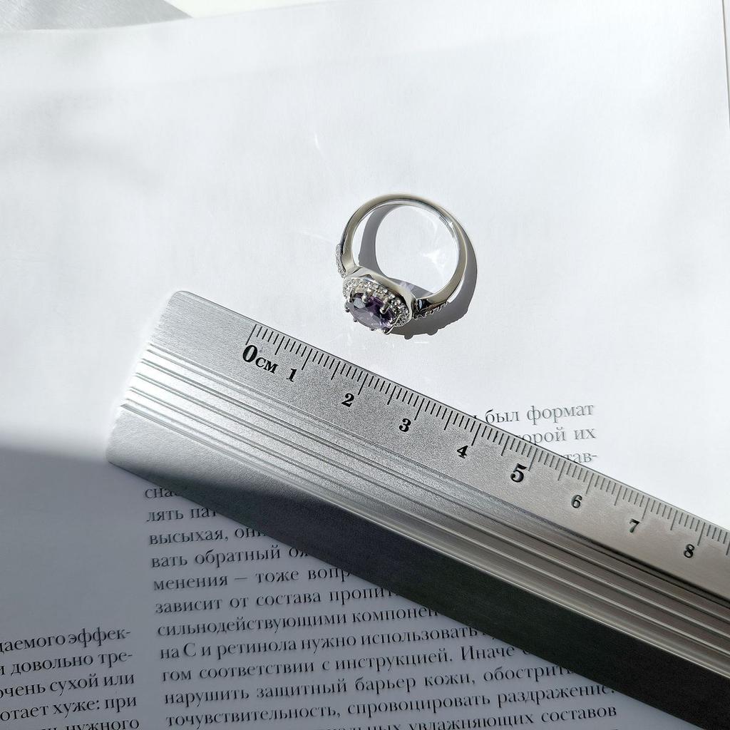 Silver Ring with Natural Amethyst 2.627ct, Product Weight 3.64 G (2163312)