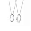 Letter Diamond Couple Ring Necklace for Men and Women, Fashionable Students, Collarbone Chain