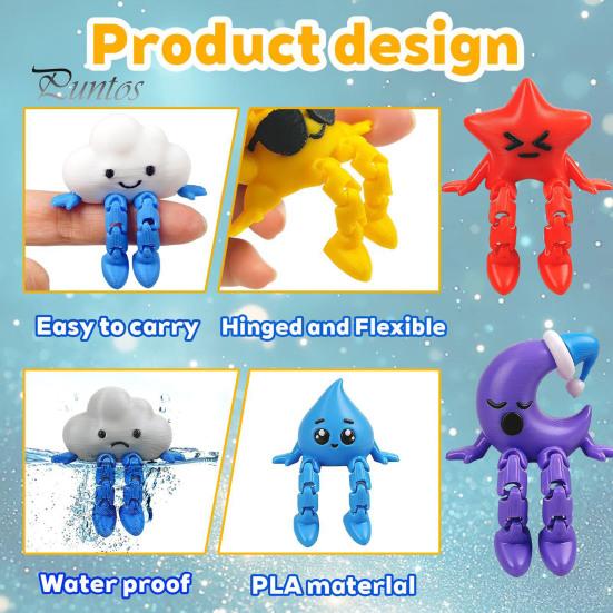 Fun Gadgets for Boredom Weather Gnome Figurine, 3D Printed Poseable Series Desk Toy, Stress Relief Fidget Toys Creative Collectible Decor Office, Gift