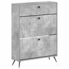 Shoe Cabinet BREDA 78 X 24 X 103 Cm Engineered Wood Concrete Grey
