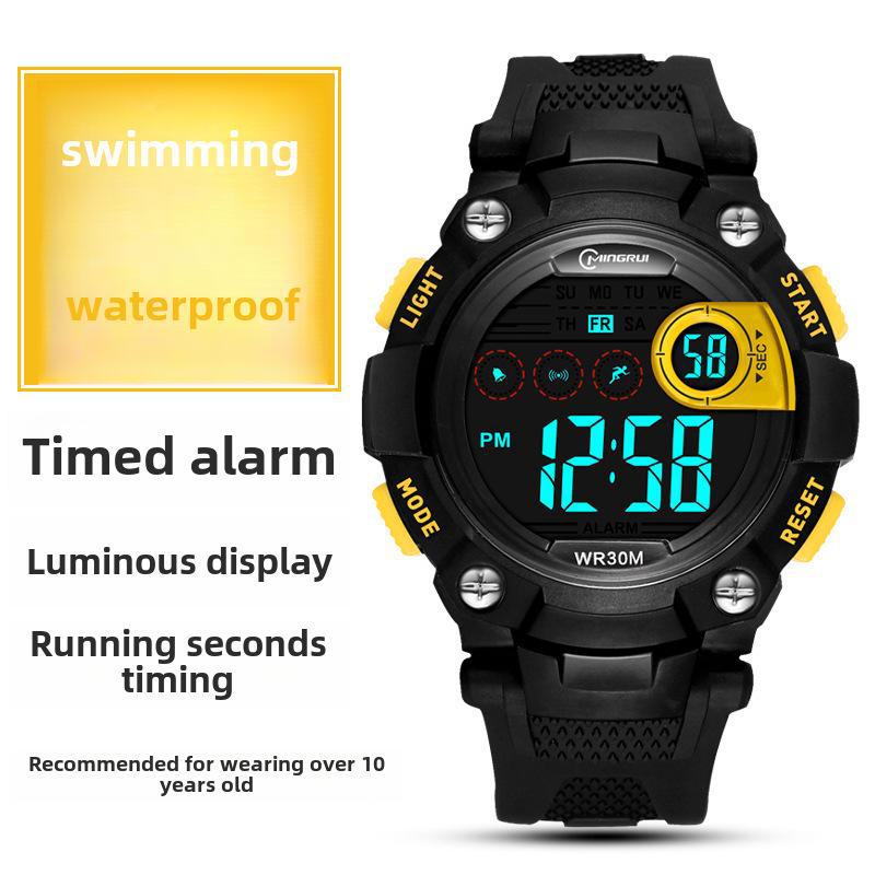 Wodoodporny i wstrząsoodporny zegarek sportowy dla chłopców w wieku gimnazjalnym z alarmem i podświetleniem