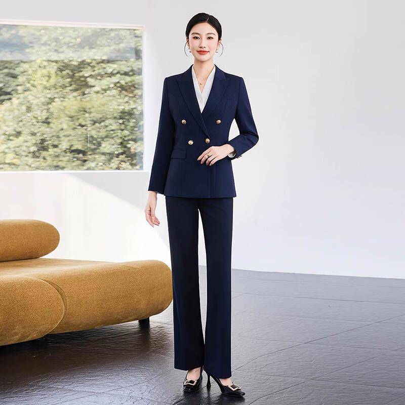 Women's Navy Blue Professional Suit Set
