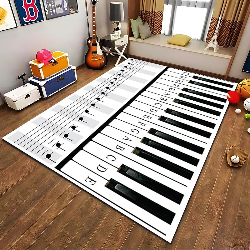 Piano Keys Music Theme Area Rug Suitable for use as an anti-slip game mat for living room and bedroom sofas