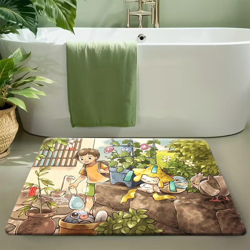 Pokemon Pikachu Steampunk Gear Moon Print Non-Slip Floor Mat Doormat