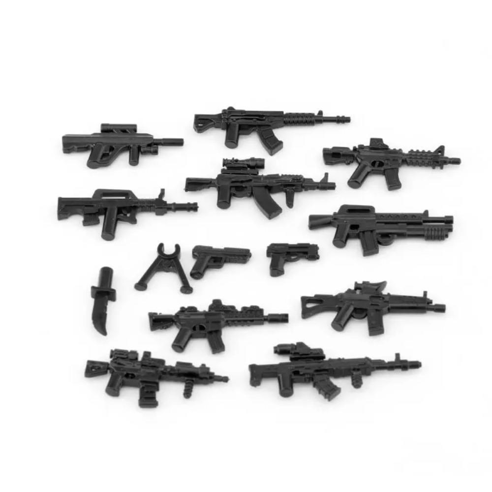 25/50/100/200 Stück Soldat Polizei Gangster SWAT WW2 Armee Militär Waffen Pistole Bausteine Figur Zubehör Modell Ziegel Spielzeug