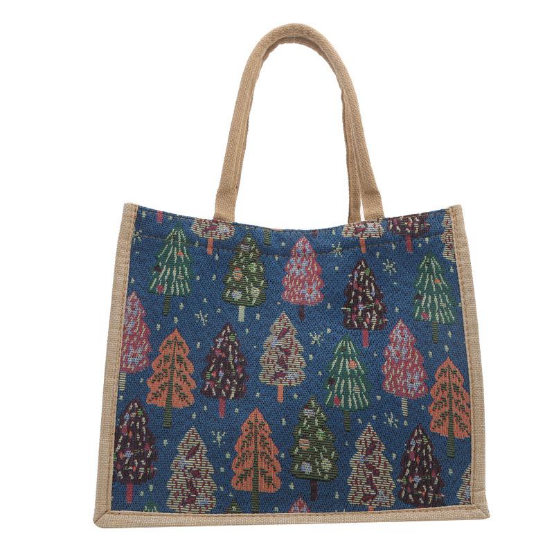 Linen Bag Hand-painted Cotton Sacks Jute Portable Imitation Sacks Linen Bags Shopping Bags Laminated Bags