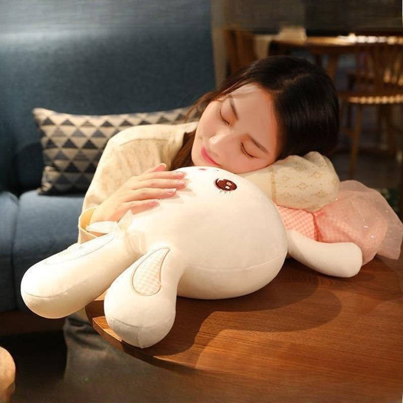 1Pc Cute Dress Rabbit Plush Toy Colorful Rabbit Doll Soothing Little White Rabbit Cloth Doll Children's Birthday Gift