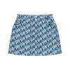 MLB New York Yankees Geometric Pattern Printed Straight Leg Button Mid Waist A-Line Casual Skirt Women skirts Sky-Blue 3FDSM0333-50SBL